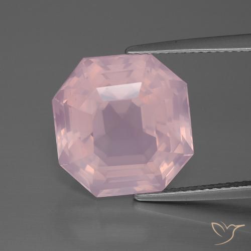 Quarzo rosa Rosa medio rosa naturale da 11.61 ct, Ottagonale / Taglio smeraldo, Trasparente