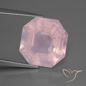 Quarzo rosa Rosa medio rosa naturale da 11.61 ct, Ottagonale / Taglio smeraldo, Trasparente