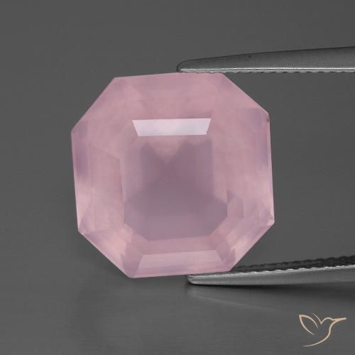 12.51ct Naturale Rosa medio rosa Quarzo rosa, Taglio smeraldo, Trasparente