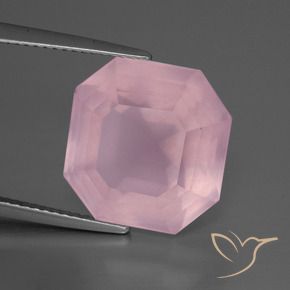 Quarzo rosa Rosa medio rosa naturale da 12.51 ct, Ottagonale / Taglio smeraldo, Trasparente