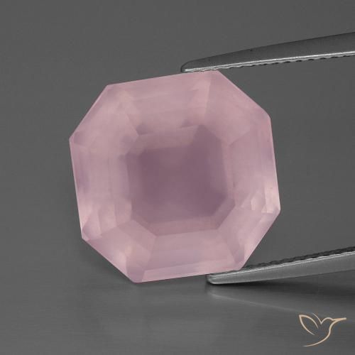 12.82ct Naturale Rosa medio rosa Quarzo rosa, Taglio smeraldo, Trasparente