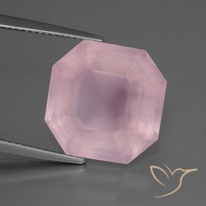 Quarzo rosa Rosa medio rosa naturale da 12.82 ct, Ottagonale / Taglio smeraldo, Trasparente
