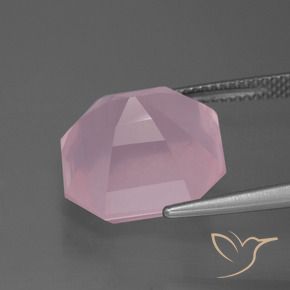 Quarzo rosa Rosa medio rosa naturale da 12.82 ct, Ottagonale / Taglio smeraldo, Trasparente