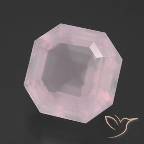 Quarzo rosa Rosa chiaro naturale da 13.75 ct, Ottagonale / Taglio smeraldo, Trasparente