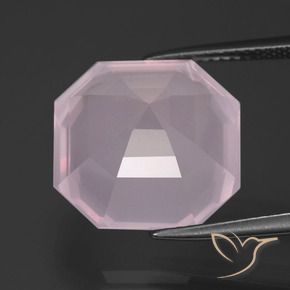 Quarzo rosa Rosa chiaro naturale da 13.75 ct, Ottagonale / Taglio smeraldo, Trasparente