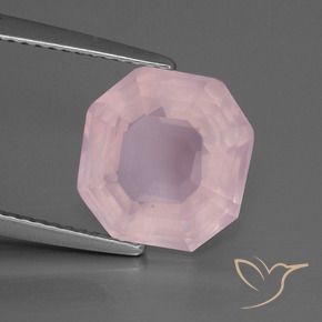 Quarzo rosa Rosa medio rosa naturale da 4.35 ct, Ottagonale / Taglio smeraldo, Trasparente