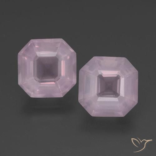 6.00ctw Naturale Rosa chiaro Quarzo rosa, Taglio smeraldo, Trasparente