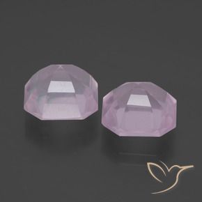 Gemme di Quarzo rosa Rosa chiaro naturale da 7.68 ct, Ottagonale / Taglio smeraldo, Trasparente