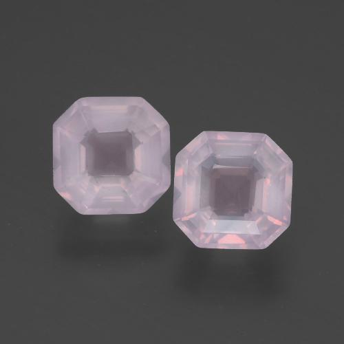 Quarzo rosa naturale rosa da 3,07 ct, taglio smeraldo, trasparente