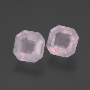 Quarzo rosa naturale rosa da 3,07 ct, taglio smeraldo, trasparente