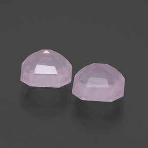 Quarzo rosa naturale rosa da 3,07 ct, taglio smeraldo, trasparente