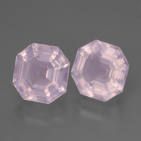 Quarzo rosa naturale rosa da 4,99 ct, taglio smeraldo, trasparente