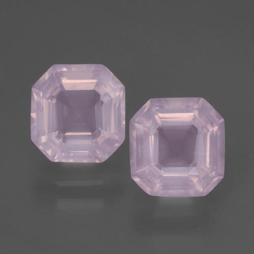 Quarzo rosa naturale rosa da 3,59 ct, taglio smeraldo, trasparente