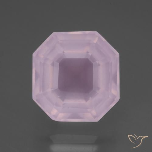9.17ct Naturale Rosa gomma da masticare Quarzo rosa, Taglio smeraldo, Trasparente