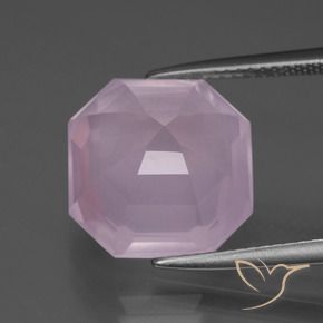 Quarzo rosa Rosa gomma da masticare naturale da 9.17 ct, Ottagonale / Taglio smeraldo, Trasparente