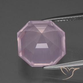 Quarzo rosa Rosa chiaro naturale da 9.14 ct, Ottagonale / Taglio smeraldo, Trasparente