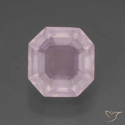 6.48ct Naturale Rosa gomma da masticare Quarzo rosa, Taglio smeraldo, Trasparente