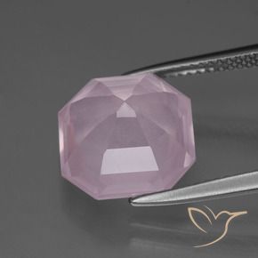Quarzo rosa Rosa gomma da masticare naturale da 6.48 ct, Ottagonale / Taglio smeraldo, Trasparente