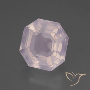 Quarzo rosa Rosa gomma da masticare naturale da 6.79 ct, Ottagonale / Taglio smeraldo, Trasparente