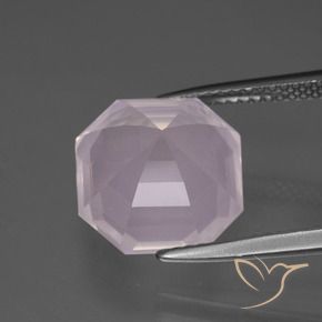 Quarzo rosa Rosa gomma da masticare naturale da 6.79 ct, Ottagonale / Taglio smeraldo, Trasparente