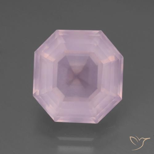8.48ct Naturale Rosa gomma da masticare Quarzo rosa, Taglio smeraldo, Trasparente