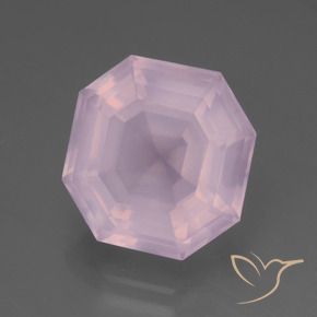 Quarzo rosa Rosa gomma da masticare naturale da 8.48 ct, Ottagonale / Taglio smeraldo, Trasparente