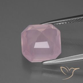 Quarzo rosa Rosa medio naturale da 5.65 ct, Ottagonale / Taglio smeraldo, Trasparente