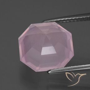 Quarzo rosa Rosa rosa naturale da 7.04 ct, Ottagonale / Taglio smeraldo, Trasparente