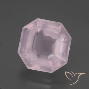 Quarzo rosa Rosa chiaro naturale da 9.44 ct, Ottagonale / Taglio smeraldo, Trasparente