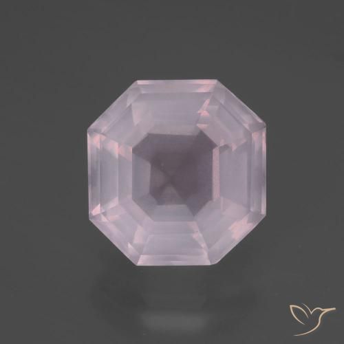 5.44ct Naturale Rosa gomma da masticare Quarzo rosa, Taglio smeraldo, Trasparente