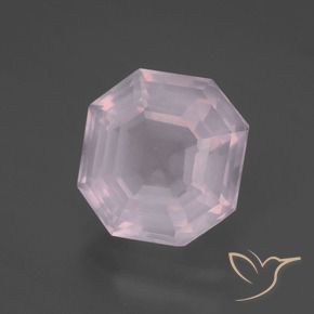 Quarzo rosa Rosa gomma da masticare naturale da 5.44 ct, Ottagonale / Taglio smeraldo, Trasparente