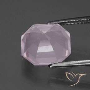 Quarzo rosa Rosa gomma da masticare naturale da 5.44 ct, Ottagonale / Taglio smeraldo, Trasparente