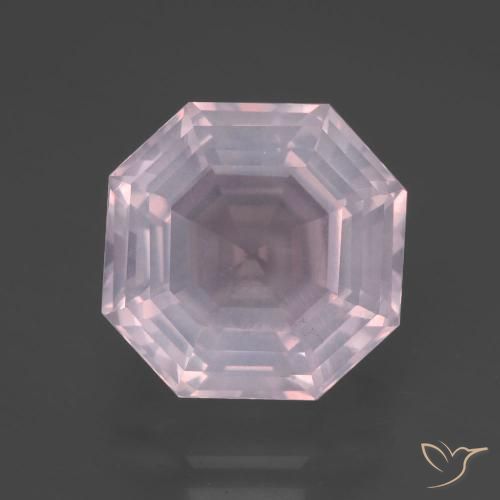 7.38ct Naturale Rosa gomma da masticare Quarzo rosa, Taglio smeraldo, Trasparente
