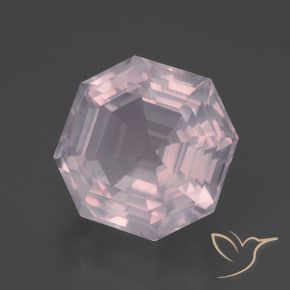 Quarzo rosa Rosa gomma da masticare naturale da 7.38 ct, Ottagonale / Taglio smeraldo, Trasparente
