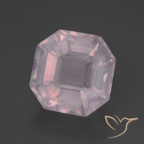 Quarzo rosa Rosa chiaro naturale da 6.28 ct, Ottagonale / Taglio smeraldo, Trasparente