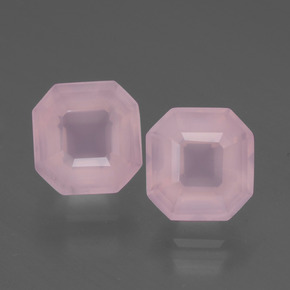 Quarzo rosa naturale rosa da 3,77 ct, taglio smeraldo, trasparente