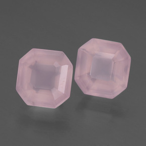 Quarzo rosa naturale rosa da 3,77 ct, taglio smeraldo, trasparente