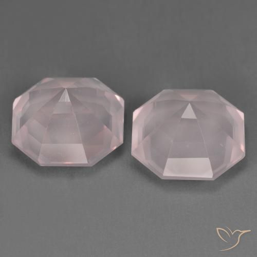 Gemme di Quarzo rosa Rosa chiaro naturale da 6.52 ct, Ottagonale / Taglio smeraldo, Trasparente