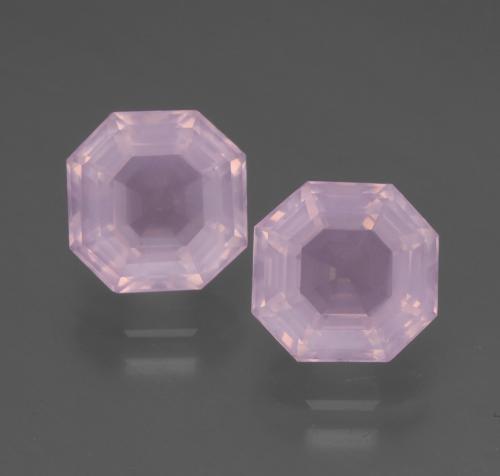 Quarzo rosa naturale rosa da 5,03 ct, taglio smeraldo, trasparente