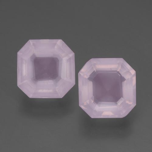 Quarzo rosa naturale rosa da 4,61 ct, taglio smeraldo, trasparente