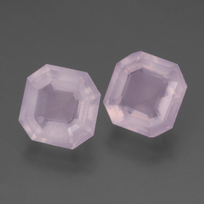 Quarzo rosa naturale rosa da 4,61 ct, taglio smeraldo, trasparente