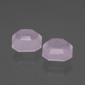 Quarzo rosa naturale rosa da 4,61 ct, taglio smeraldo, trasparente
