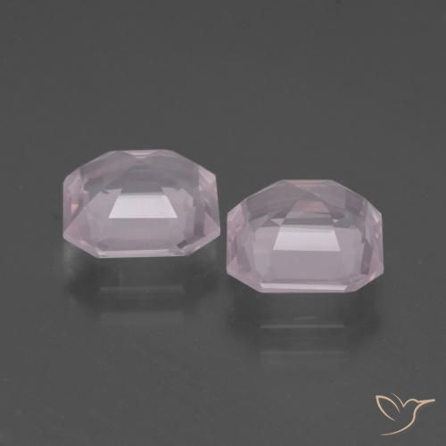 Gemme di Quarzo rosa Rosa Molto Chiaro naturale da 4.28 ct, Ottagonale / Taglio smeraldo, Trasparente