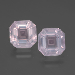 Quarzo rosa naturale rosa da 4,15 ct, taglio smeraldo, trasparente