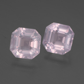 Quarzo rosa naturale rosa da 4,15 ct, taglio smeraldo, trasparente
