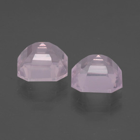 Quarzo rosa naturale rosa da 4,15 ct, taglio smeraldo, trasparente