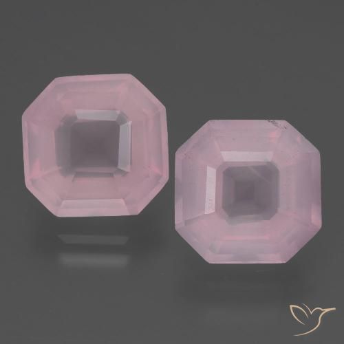 7.82ctw Naturale Rosa medio Quarzo rosa, Taglio smeraldo, Trasparente