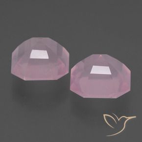 Gemme di Quarzo rosa Rosa medio naturale da 7.82 ct, Ottagonale / Taglio smeraldo, Trasparente