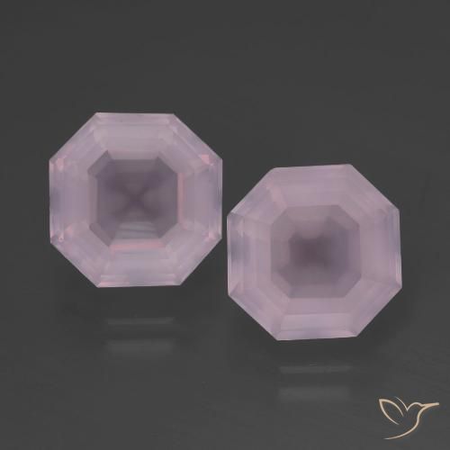 8.96ctw Naturale Rosa chiaro Quarzo rosa, Taglio smeraldo, Trasparente