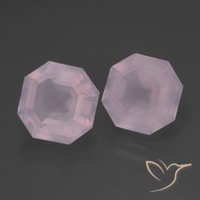 Gemme di Quarzo rosa Rosa chiaro naturale da 8.96 ct, Ottagonale / Taglio smeraldo, Trasparente